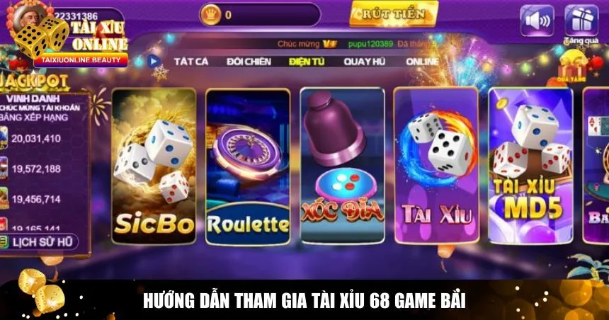Đăng ký tham gia tài xỉu 68 game bài